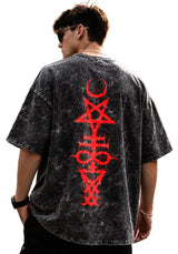 boffi ... 100% Cotton Oversized T-Shirt Unisex Drop Shoulder Dye Washed Street Look Black Pack of 1 Gearstyle