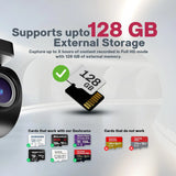 Pioneer Car Dash Camera VREC-H120SC Impressive1296p |2MP camera |Super Compact design|Wide Field of View | Wi-Fi |G-sensor |Emergency Recording| microSD Card support Upto 128GB|Super Capacitor|(Black) Gearstyle