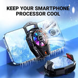 Ant ICE20 Magnetic Cell Phone Cooler, RGB Phone Cooling Fan Portable Lightweight Mobile Phone Cooling, Phone Radiator with Temperature Display Magnetic Attraction Plate for Live_Black Gearstyle