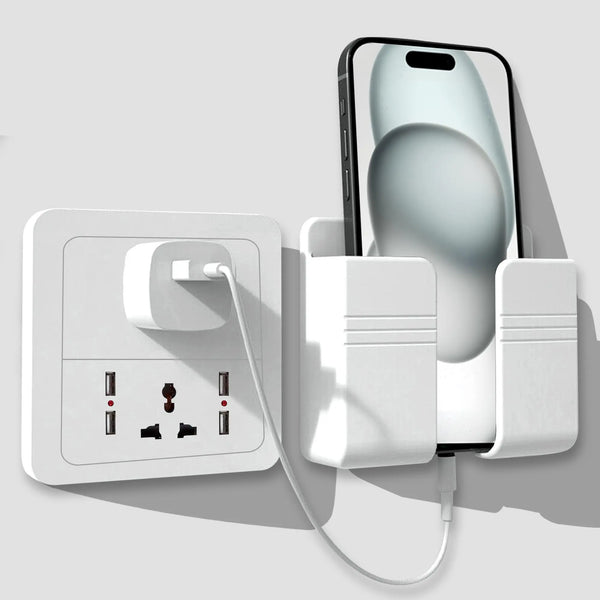 Tensea ABS Mobile Phone Charging Stand,Multi-Functional Storage Holder,Bedside Fixed Rack,Bedroom,Office Accessories,Acrylonitrile Butadiene Styrene,White 01,Portable Electronic Devices,9.9x3x8.6 cm Gearstyle