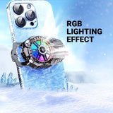 Ant ICE20 Magnetic Cell Phone Cooler, RGB Phone Cooling Fan Portable Lightweight Mobile Phone Cooling, Phone Radiator with Temperature Display Magnetic Attraction Plate for Live_Black Gearstyle