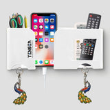 Tensea ABS Mobile Phone Charging Stand,Multi-Functional Storage Holder,Bedside Fixed Rack,Bedroom,Office Accessories,Acrylonitrile Butadiene Styrene,White 01,Portable Electronic Devices,9.9x3x8.6 cm Gearstyle
