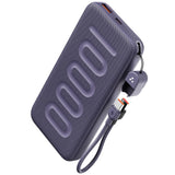 Ambrane 10000mAh Slim & Compact Powerbank with in-Build Type C Cable, 22.5W Fast Charging, USB & Type C Output, Power Delivery, Quick Charge for iPhone, Android & Tablets, Earbuds, (Stylo N10,Purple) Gearstyle